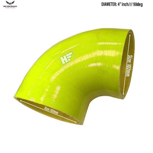 Silicon Hose 90D 4" Yellow