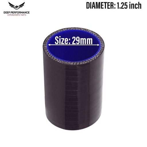 Silicon Hose ST 1.25" Black