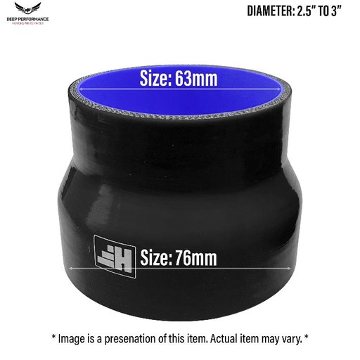 Silicon Hose ST 2.5"-3" Black