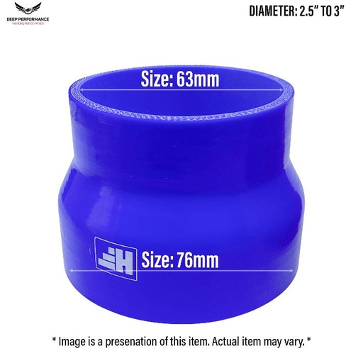 [SR76-63] Silicon Hose ST 2.5"-3" Blue