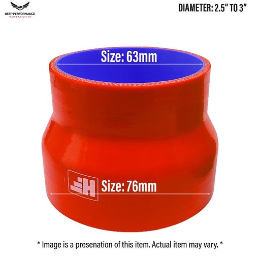 [SR76-63] Silicon Hose ST 2.5"-3" Red