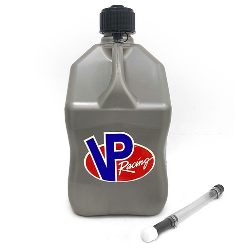 [3602-CA] VP Racing Square Plastic Jug w/ Hose Silver