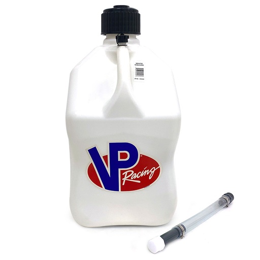 [3520-CA] VP Racing Square Plastic Jug w/ Hose White
